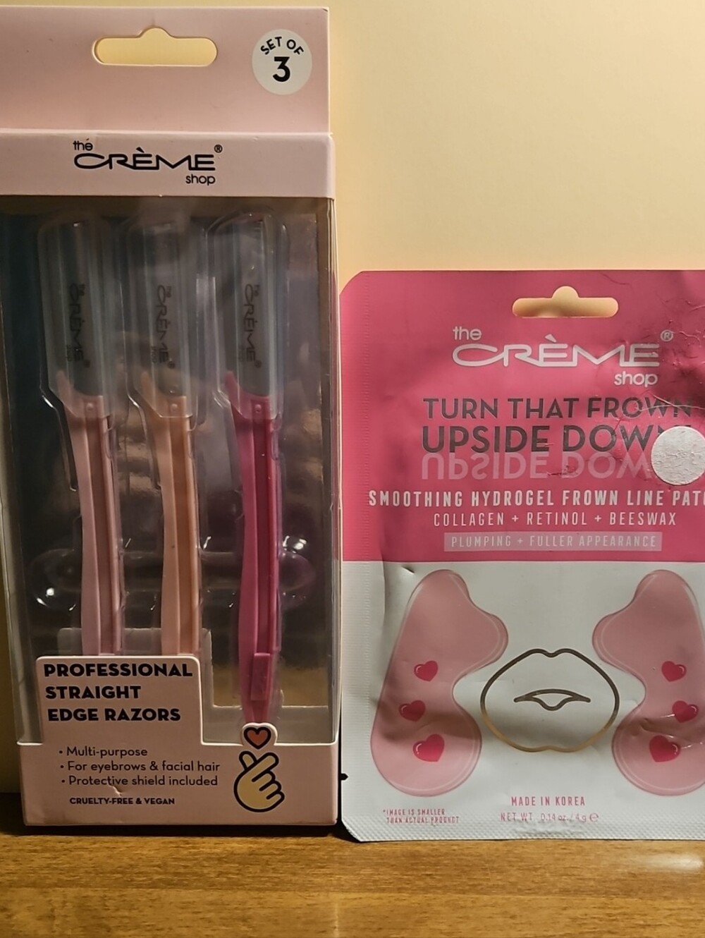 Pink Hydrogel Frown Line Patches & Razor Set